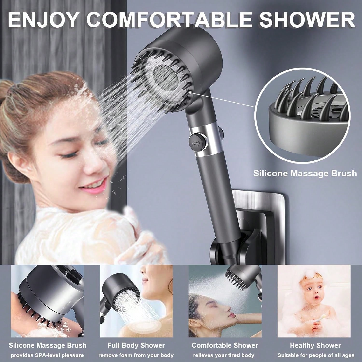 High Pressure Shower Head Handheld - Cabezal de Ducha Manual de Alta
