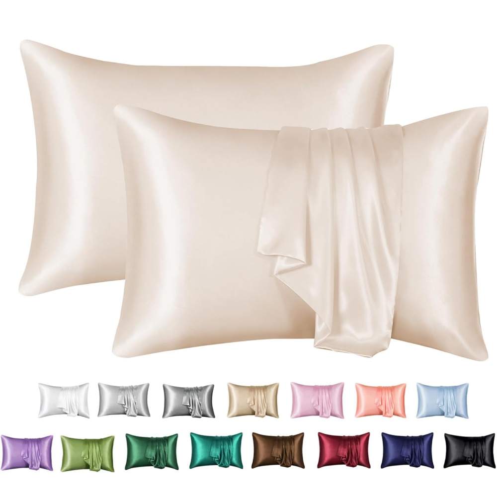 Satin Silk Pillowcase Hair Skin - Paquete de 2 fundas de almohada