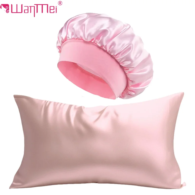 Satin Silk Pillowcase Hair Skin - Juego de funda de almohada de