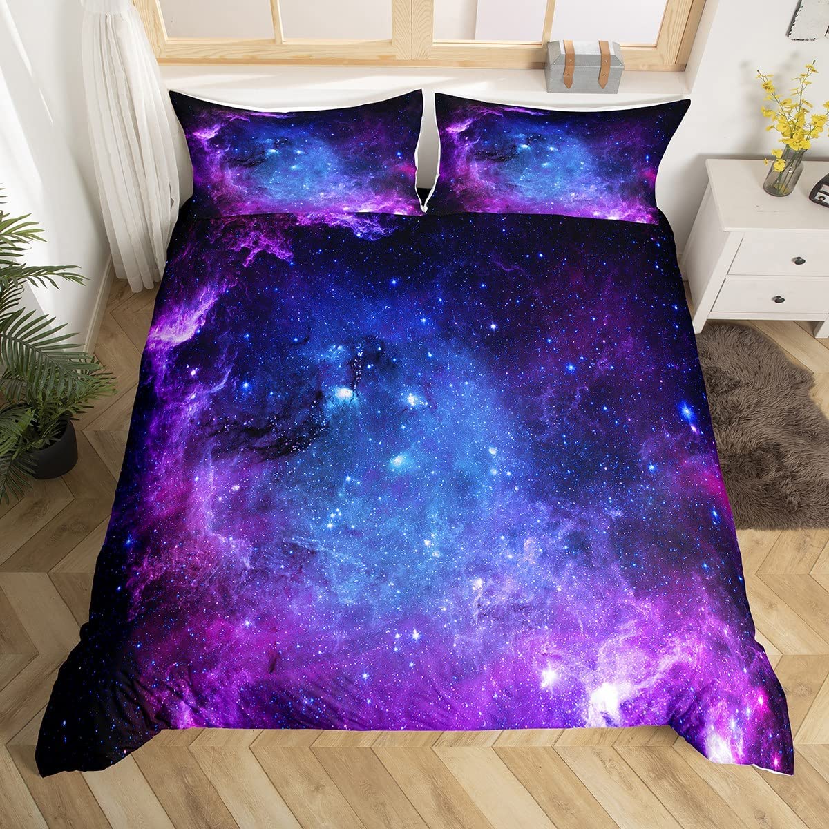 Duvet Cover Sets With Zipper - Juego de funda nórdica Galaxy para