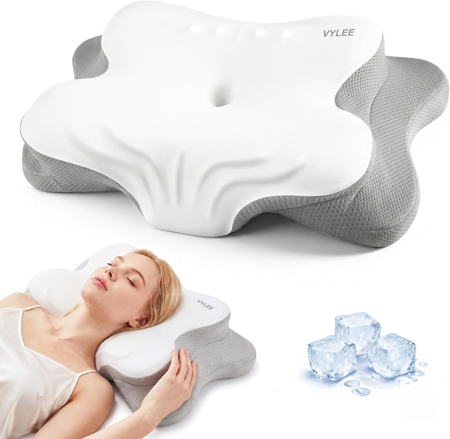 Memory Foam Orthopedic Pillow Neck Pain - Almohada Cervical para Alivio del Dolor,