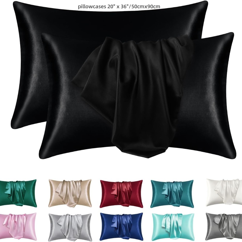Satin Silk Pillowcase Hair Skin - Paquete de 2 fundas de almohada
