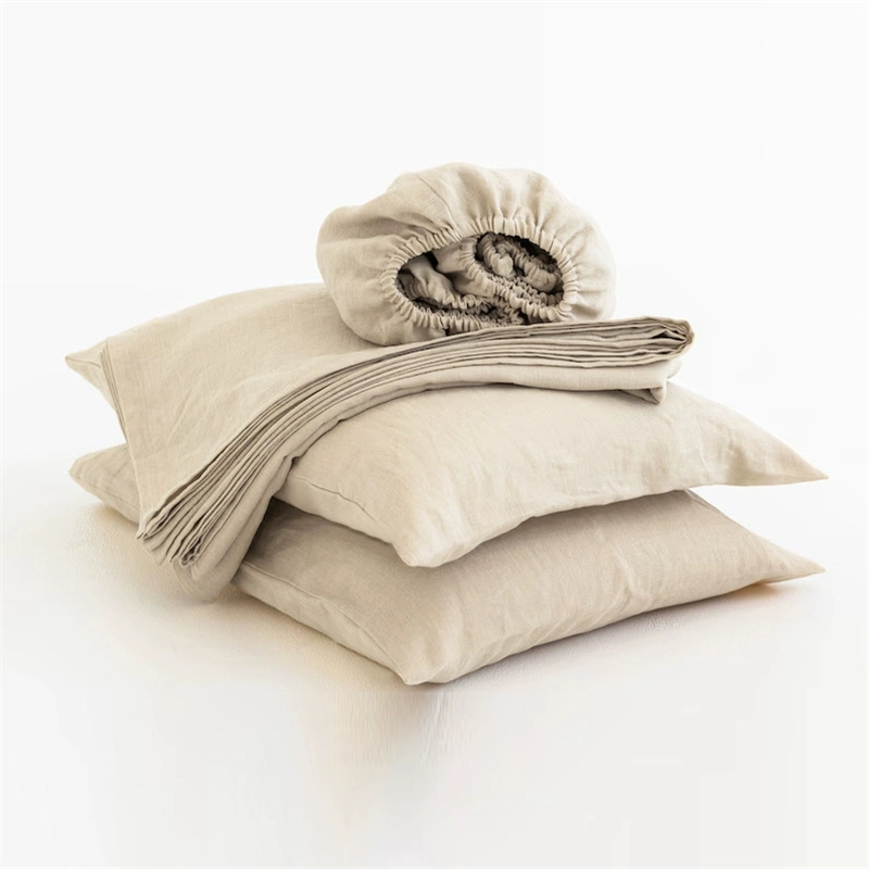 Fitted Bed Sheets Deep Pocket - Juego de Sábanas de Lino 100%