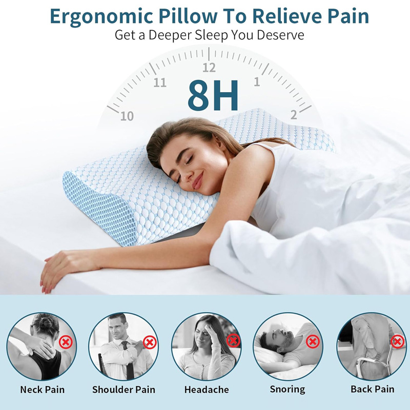 Anti Snore Contour Pillow - Almohada de rebote lento 60*40*12CM espuma