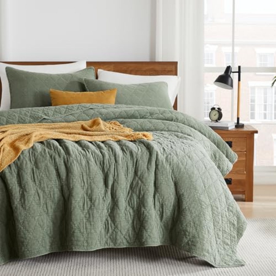 Muslin Cotton Bedspread - Juego de edredón de algodón muselina