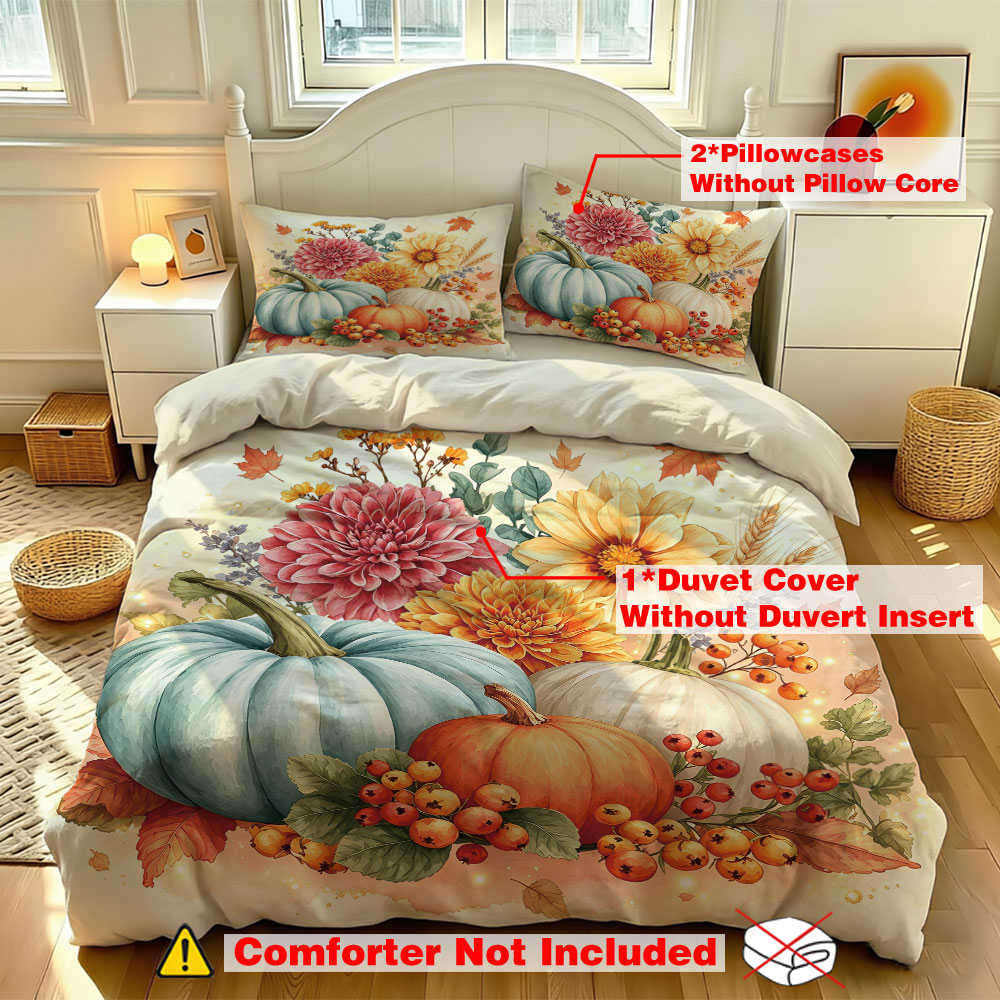 Aesthetic Floral Duvet Cover - Juego de Funda Nórdica de 3