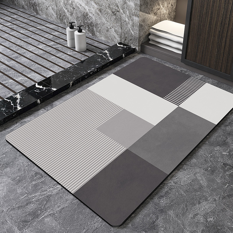 Quick Dry Diatomite Bath Mat - Alfombrilla de Baño Geométrica Nórdica de