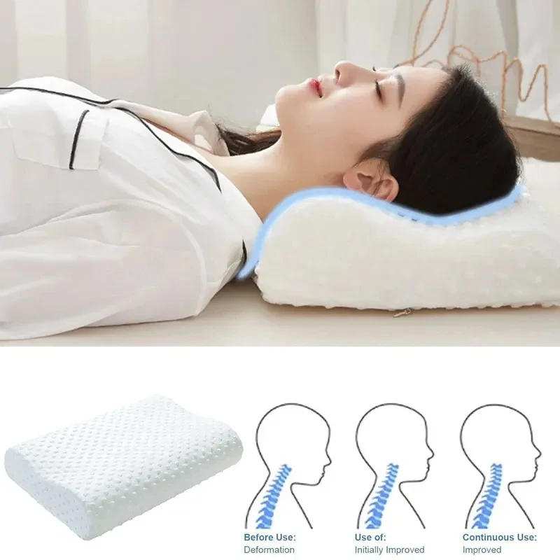 Almohada de algodón con memori - Memory Foam Orthopedic Pillow Neck Pain reseña y precio
