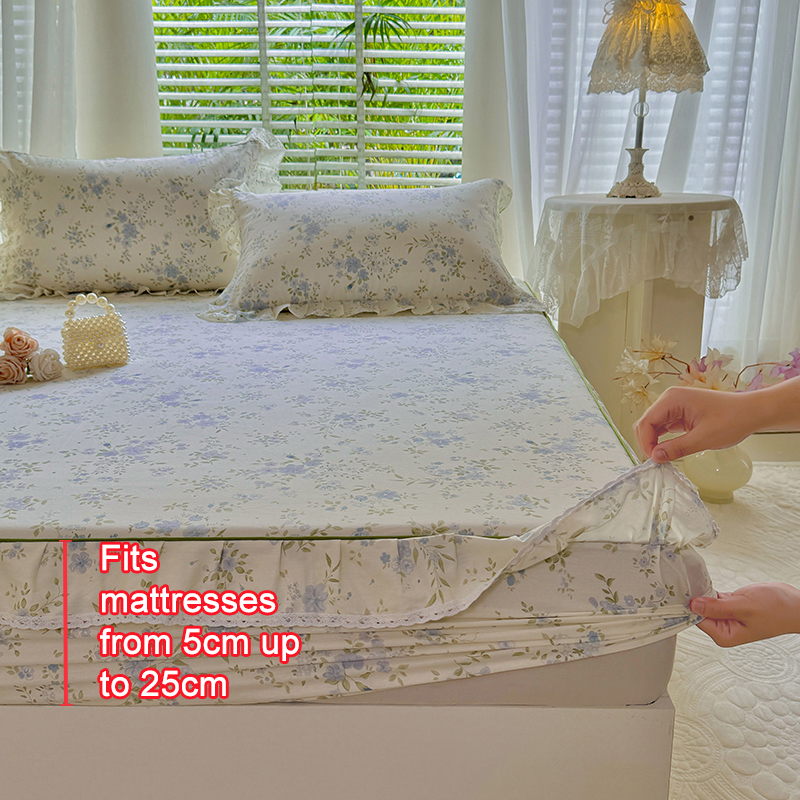 Sábana ajustable con volantes  - Fitted Bed Sheets Deep Pocket reseña y precio