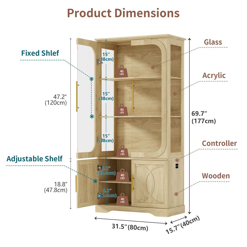 Vitrina con Puertas de Vidrio  - Storage & Organization reseña y precio
