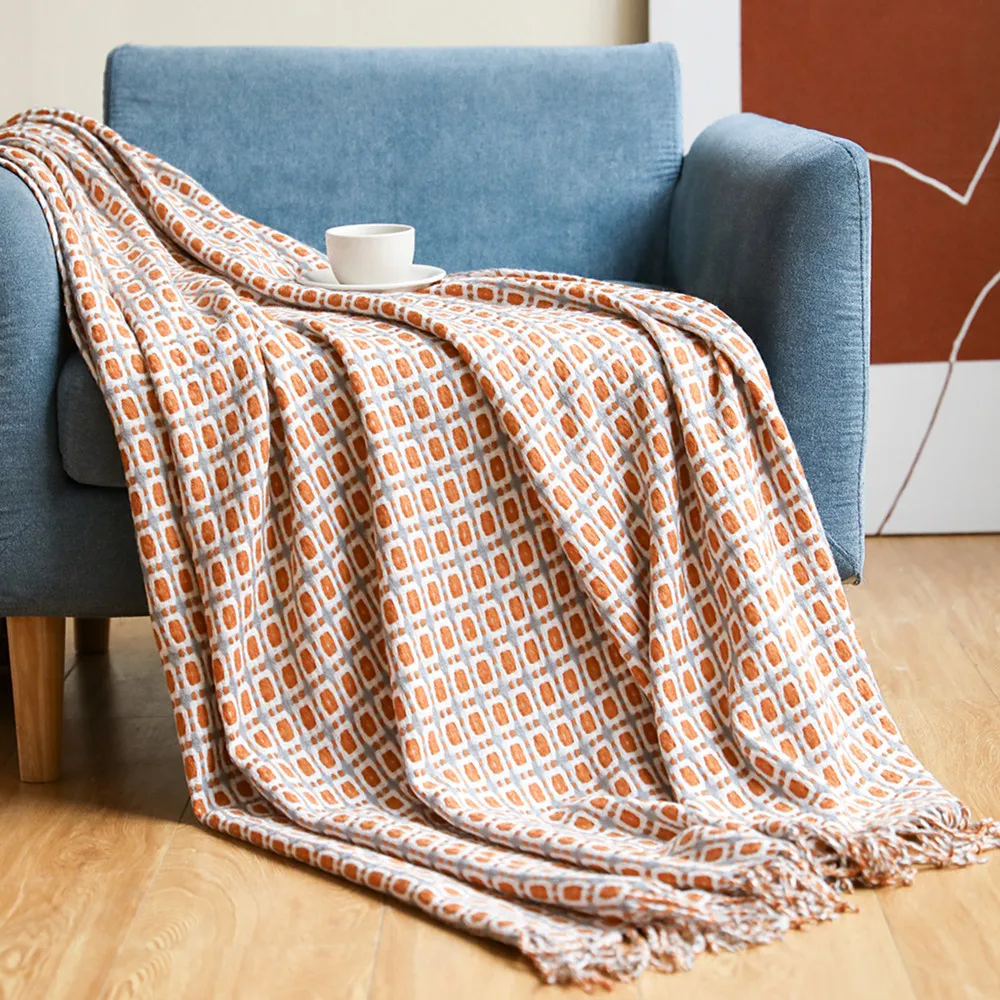 Manta Tejida Jacquard con Patr - Boho Throw Blanket Fringe reseña y precio