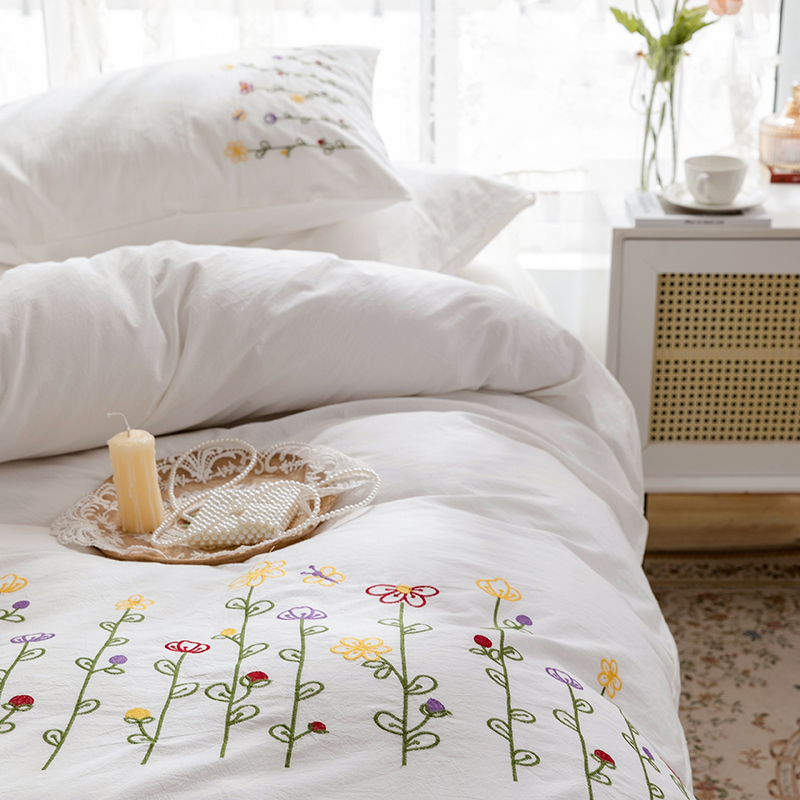 Juego de funda nórdica bordada - Aesthetic Floral Duvet Cover reseña y precio