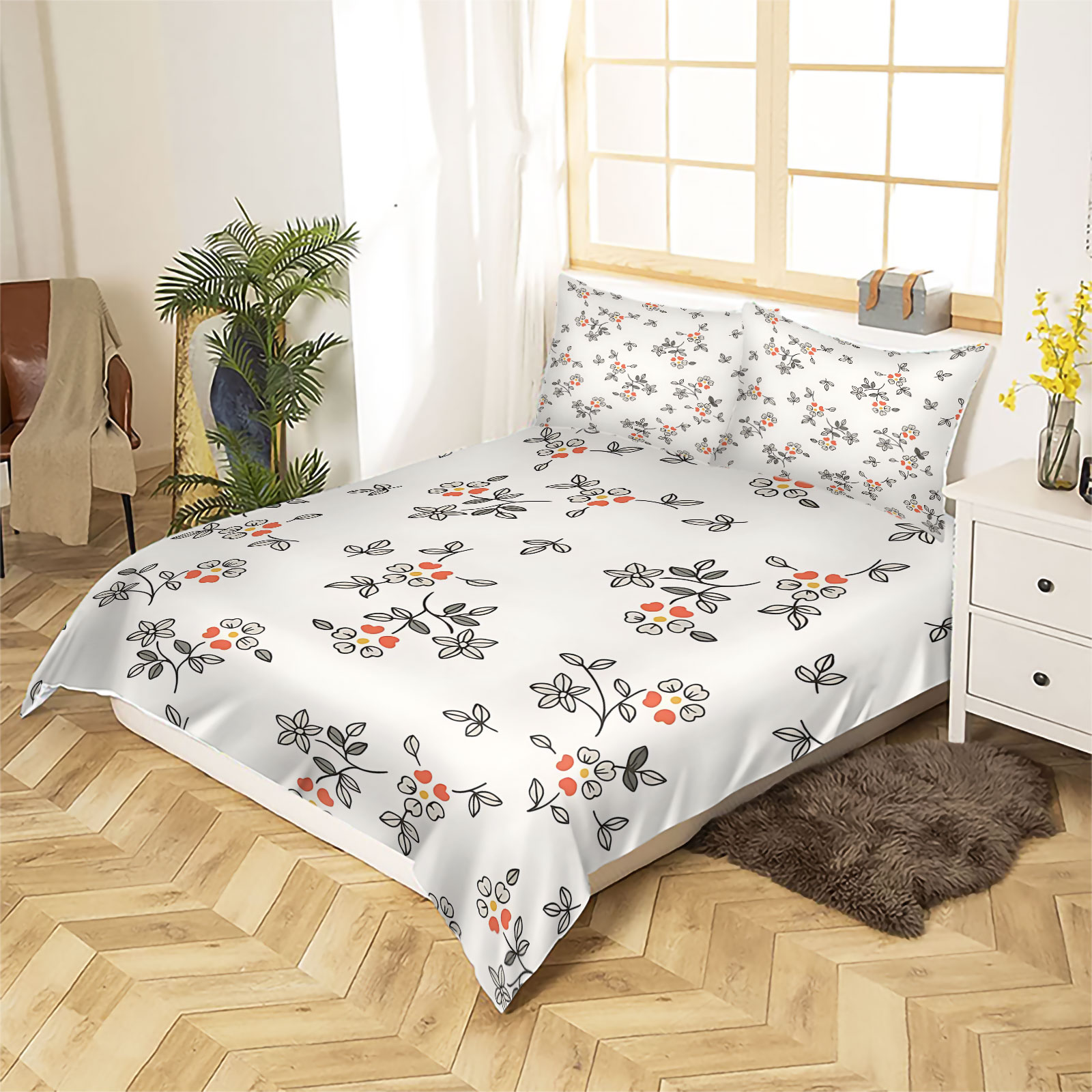 Juego de Funda de Edredón Mini - Aesthetic Floral Duvet Cover reseña y precio