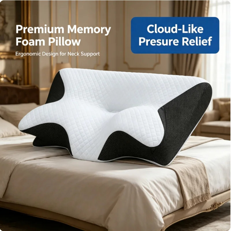 Almohada Cervical de Espuma Vi - Memory Foam Orthopedic Pillow Neck Pain reseña y precio