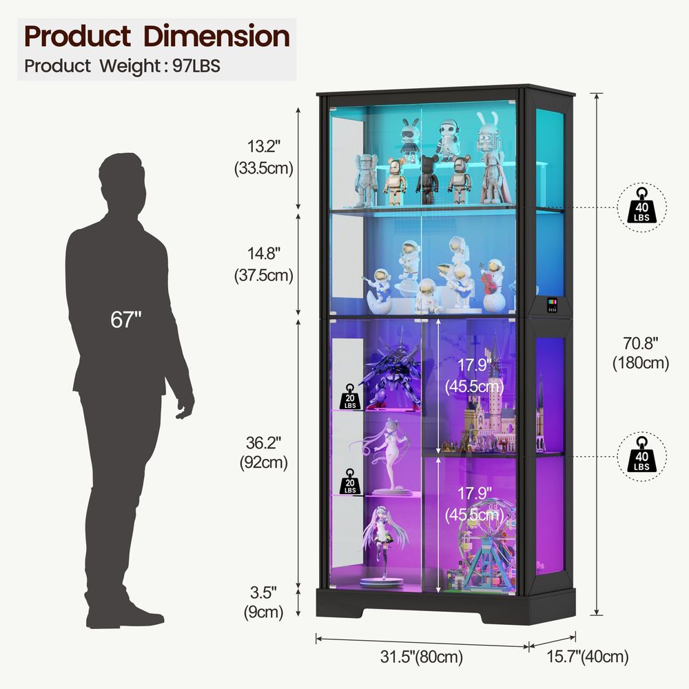 Vitrina Esquinera Iluminada co - Storage & Organization reseña y precio