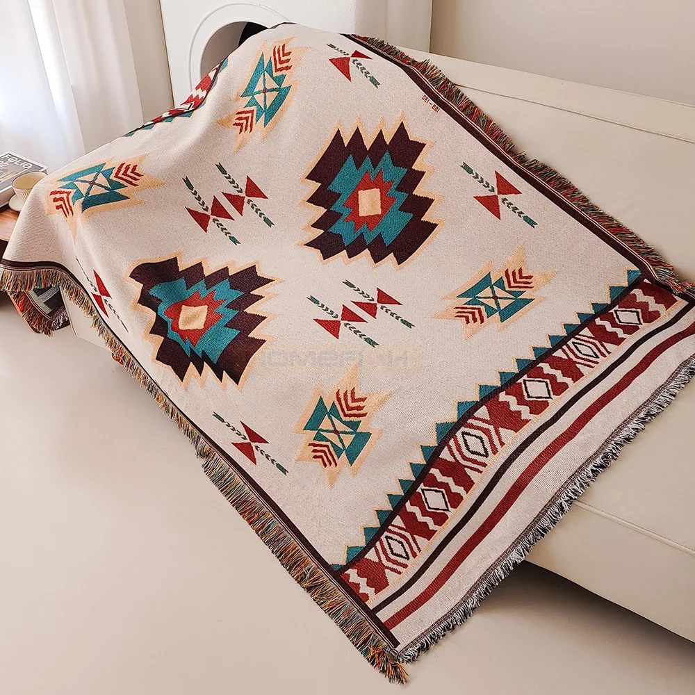 Manta Azteca Extra Grande Esti - Boho Throw Blanket Fringe reseña y precio