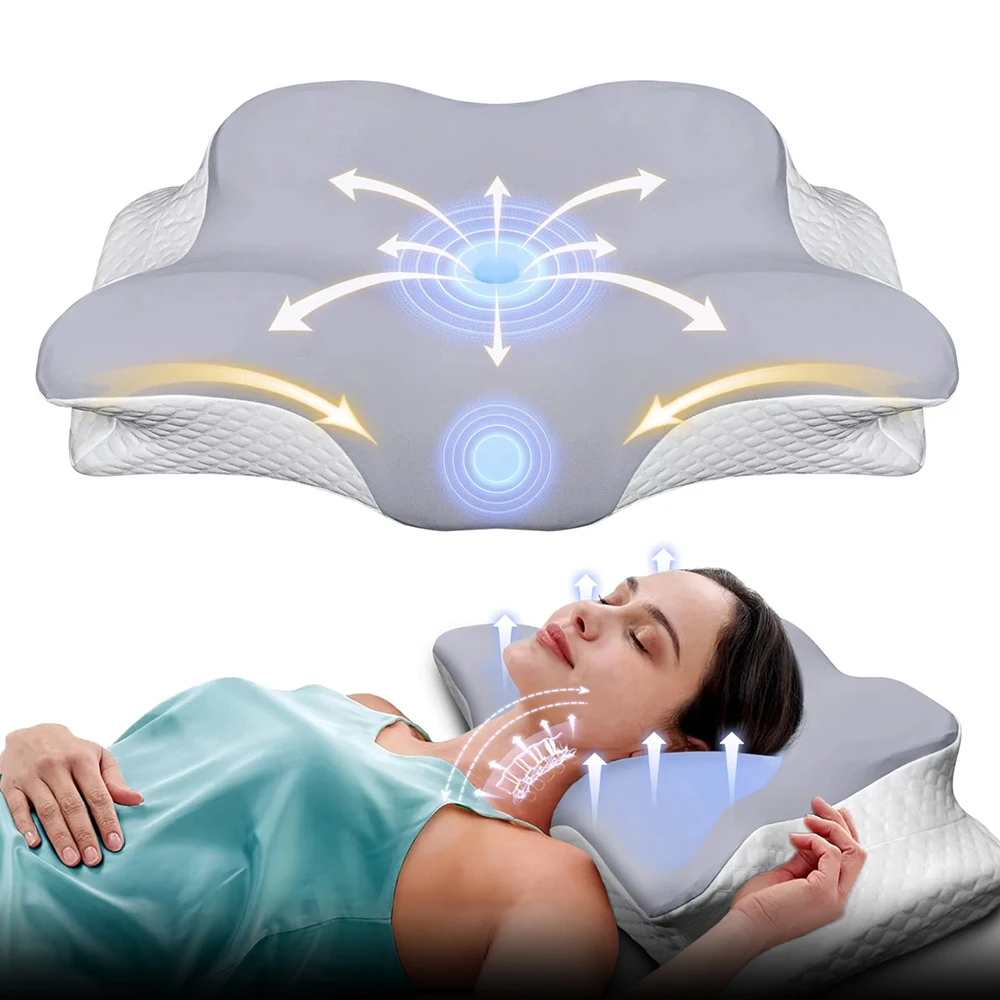 Almohadas de espuma viscoelást - Memory Foam Orthopedic Pillow Neck Pain reseña y precio
