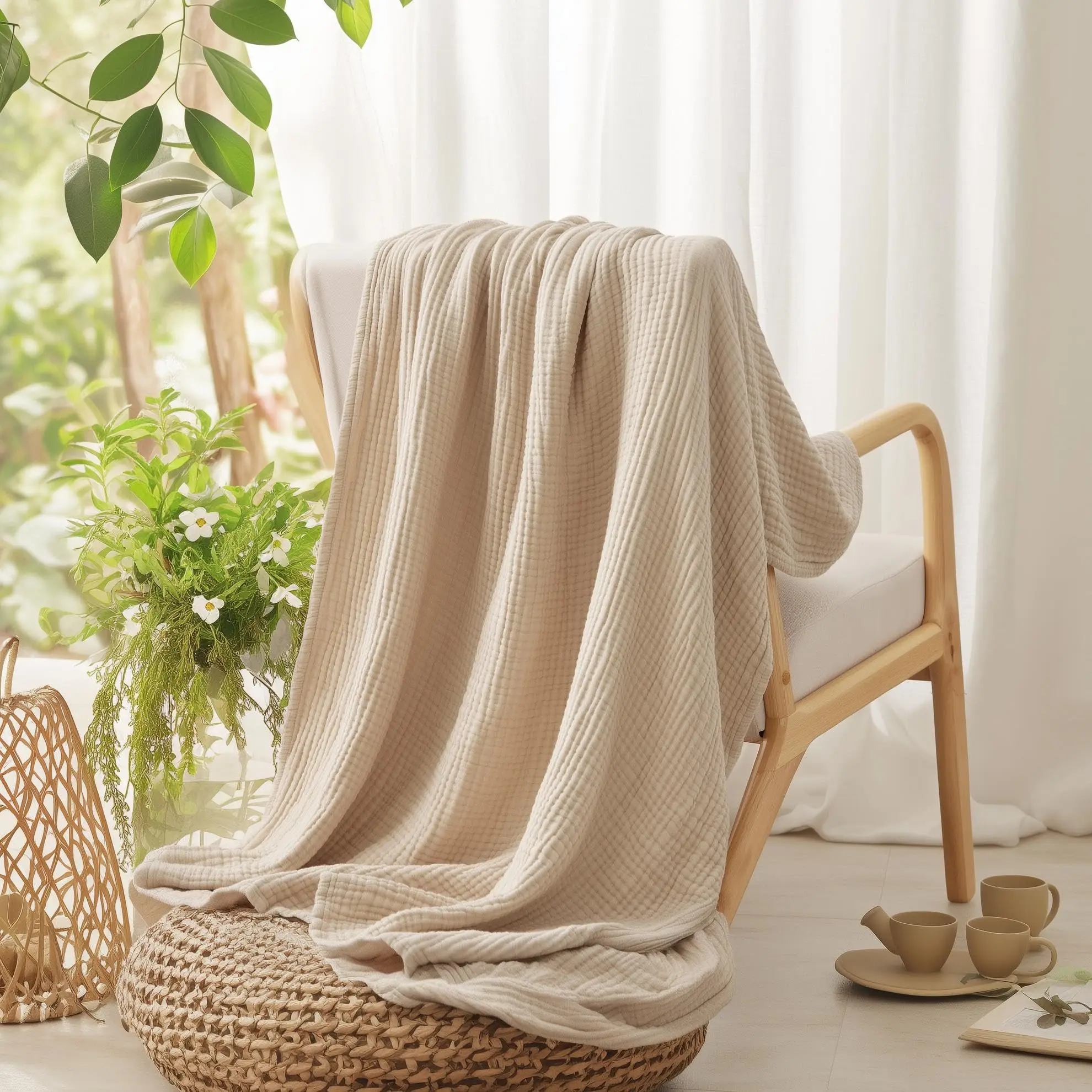 Manta 100% de Algodón para Cam - Muslin Cotton Bedspread reseña y precio