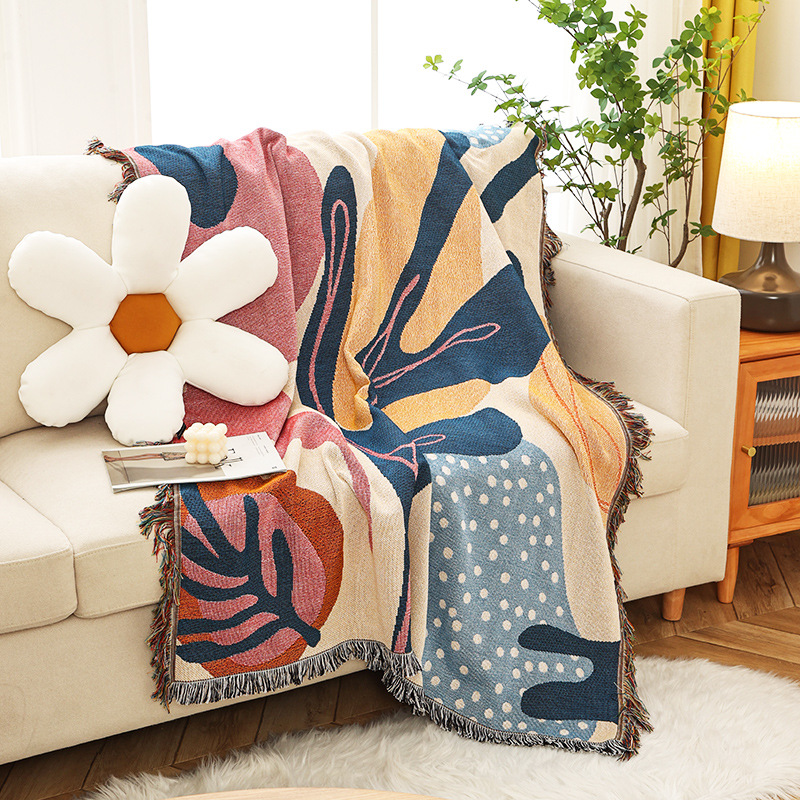 Manta textil con patrones de p - Boho Throw Blanket Fringe reseña y precio