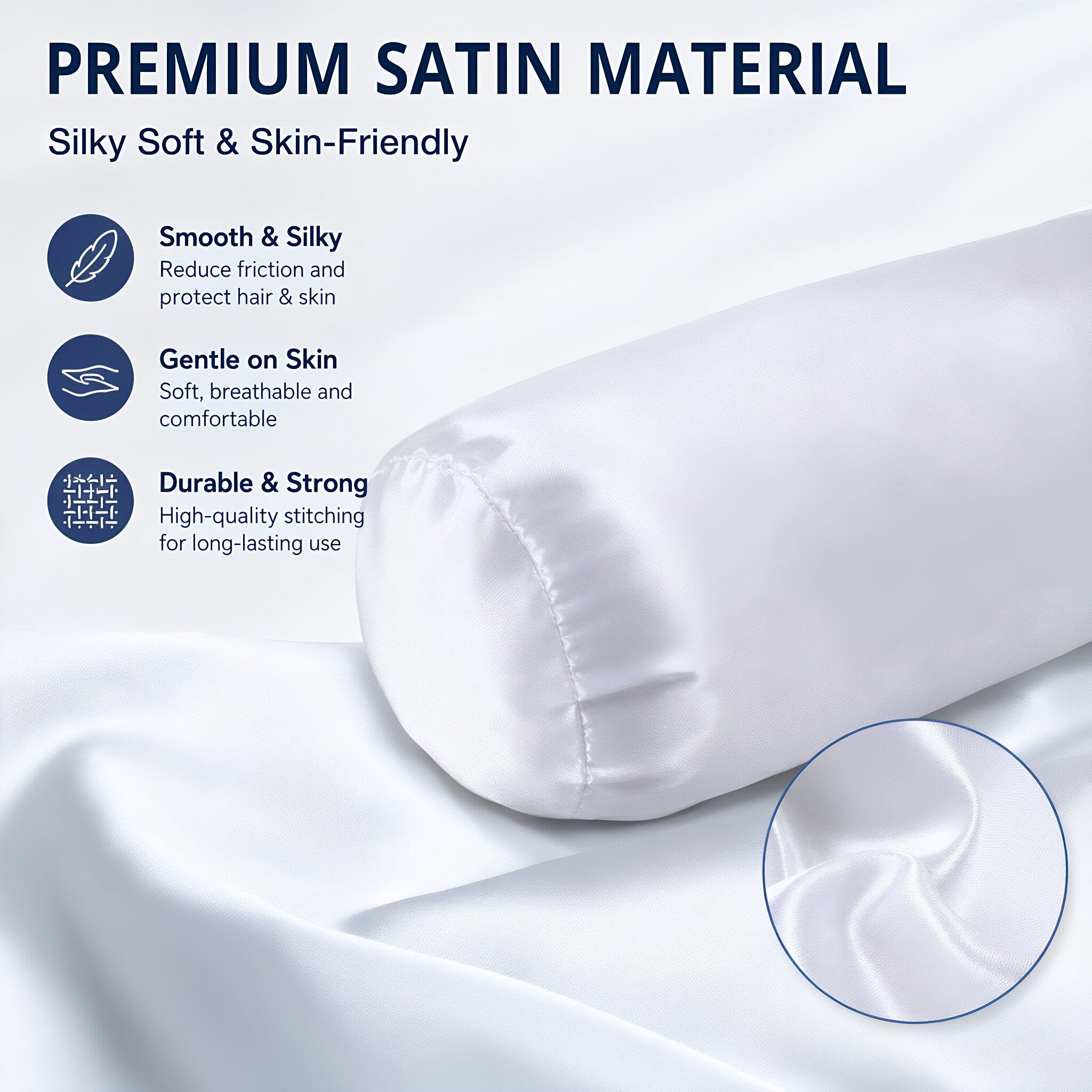 Funda de almohada redonda de s - Satin Silk Pillowcase Hair Skin reseña y precio